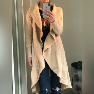 The Limited XS open front long ruffled cardigan